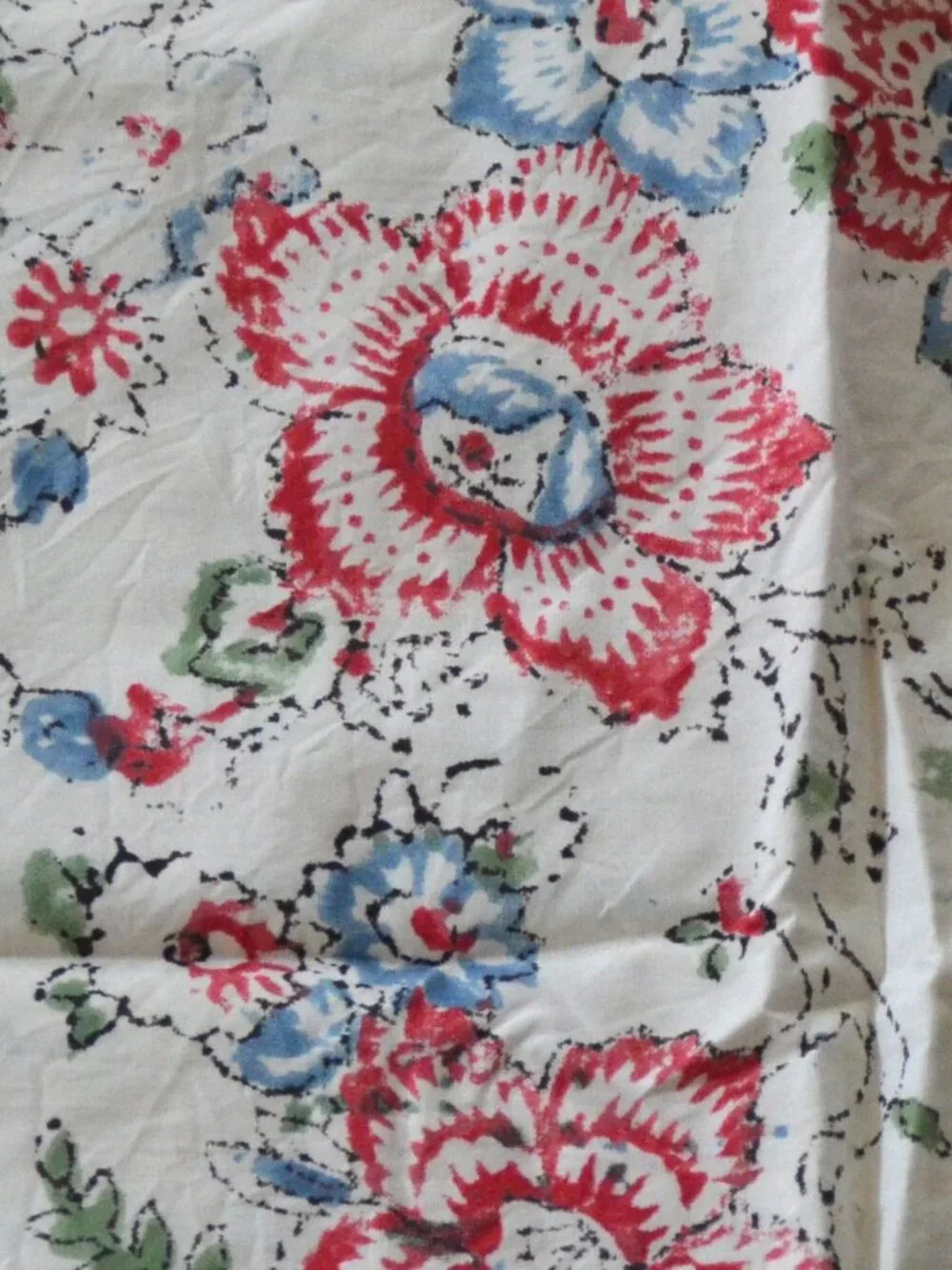 2 Ralph Lauren Lucie KING Pillow Shams Red Green Blue Floral Ikat COTTON Zipper